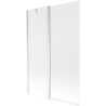 Mexen Flip 2-delige badwandscherm 120 x 150 cm, ijsglas, chroom - 894-120-101-01-30