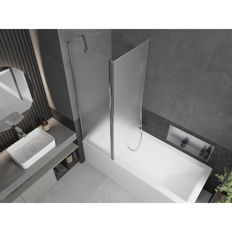 Mexen Flip parawan nawannowy 2-skrzydłowy 120 x 150 cm, szron, chrom - 894-120-101-01-30