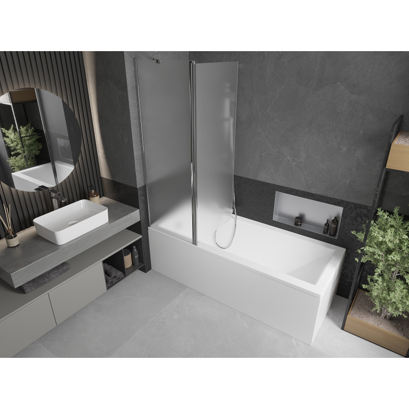 Mexen Flip parawan nawannowy 2-skrzydłowy 120 x 150 cm, szron, chrom - 894-120-101-01-30