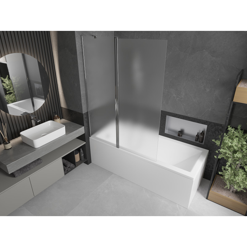 Mexen Flip parawan nawannowy 2-skrzydłowy 120 x 150 cm, szron, chrom - 894-120-101-01-30
