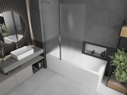 Mexen Flip 2-vleugelige badwand 120 x 150 cm, ijs, chroom - 894-120-101-01-30