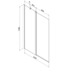 Mexen Flip parawan nawannowy 2-skrzydłowy 120 x 150 cm, szron, chrom - 894-120-101-01-30