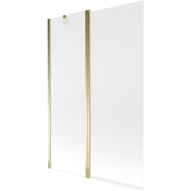 Mexen Flip mampara de baño de 2 alas 120 x 150 cm, escarchado, dorado - 894-120-101-50-30