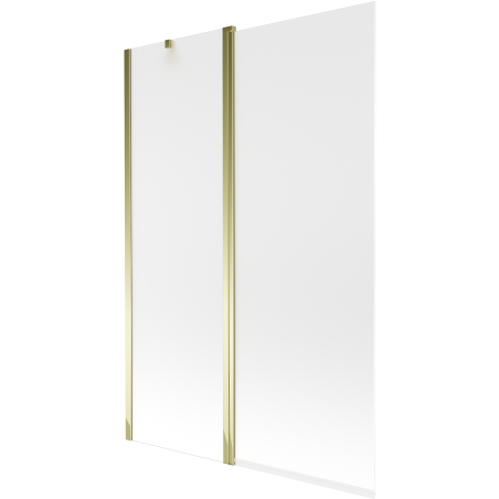 Mexen Flip mampara de bañera de 2 alas 120 x 150 cm, escarcha, dorado - 894-120-101-50-30