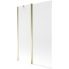 Mexen Flip badscherm met 2 panelen 120 x 150 cm, matglas, goud - 894-120-101-50-30