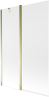 Mexen Flip Badewannenfaltwand 2-flügelig 120 x 150 cm, matt, gold - 894-120-101-50-30
