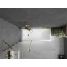 Mexen Flip mampara de bañera de 2 alas 120 x 150 cm, escarcha, dorado - 894-120-101-50-30