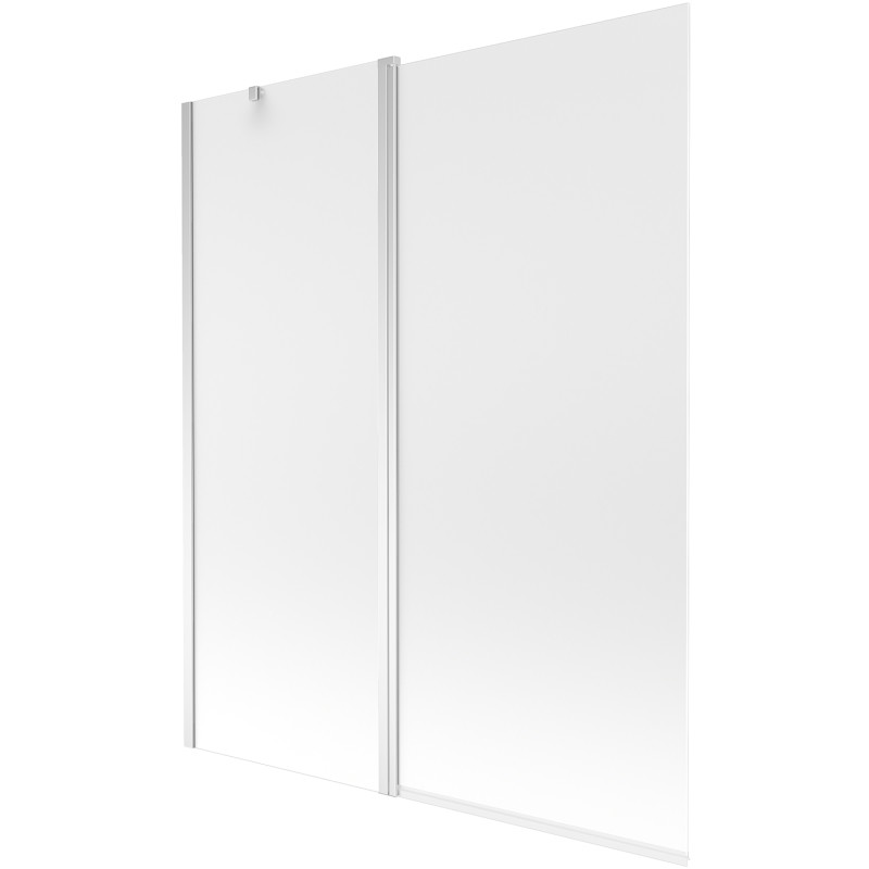 Mexen Flip mampara de bañera de 2 hojas 140 x 150 cm, escarchada, cromo - 894-140-101-01-30