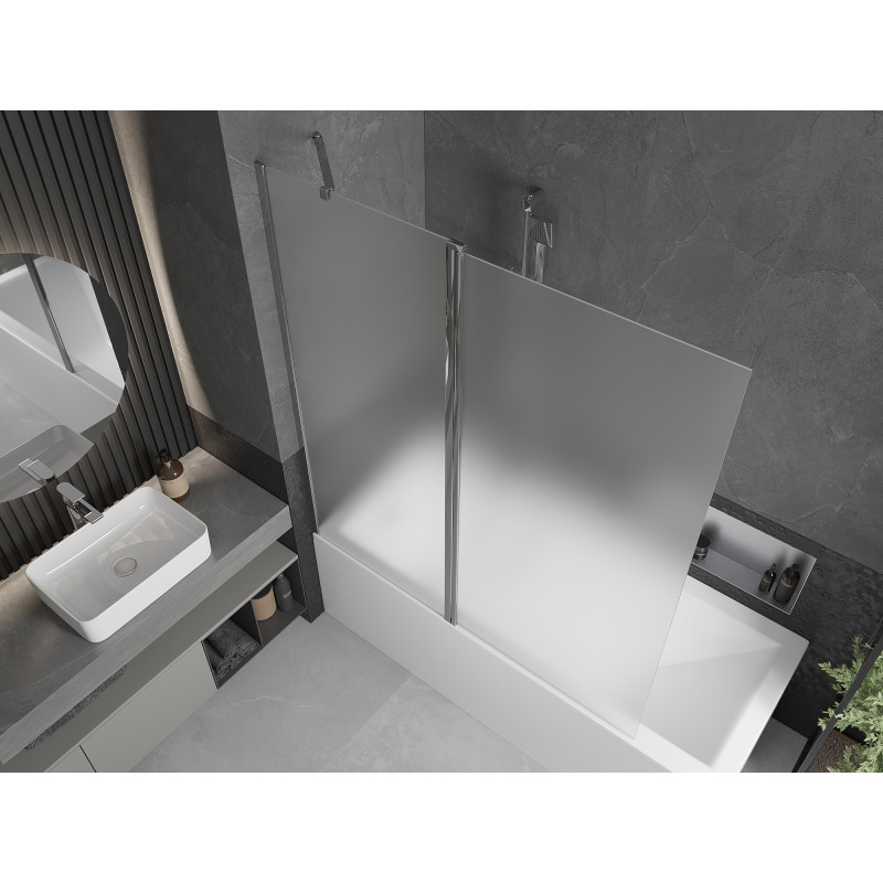 Mexen Flip parawan nawannowy 2-skrzydłowy 140 x 150 cm, szron, chrom - 894-140-101-01-30