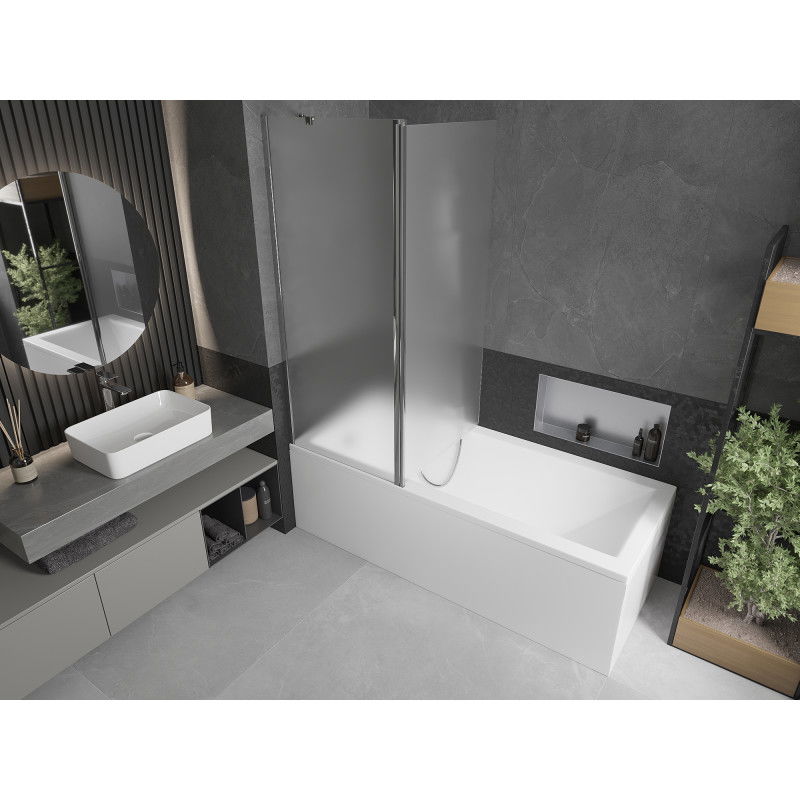 Mexen Flip 2-krilna kopalniška stena 140 x 150 cm, zmrzal, krom - 894-140-101-01-30