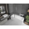 Mexen Flip paroi de baignoire à 2 volets 140 x 150 cm, dépoli, chromé - 894-140-101-01-30