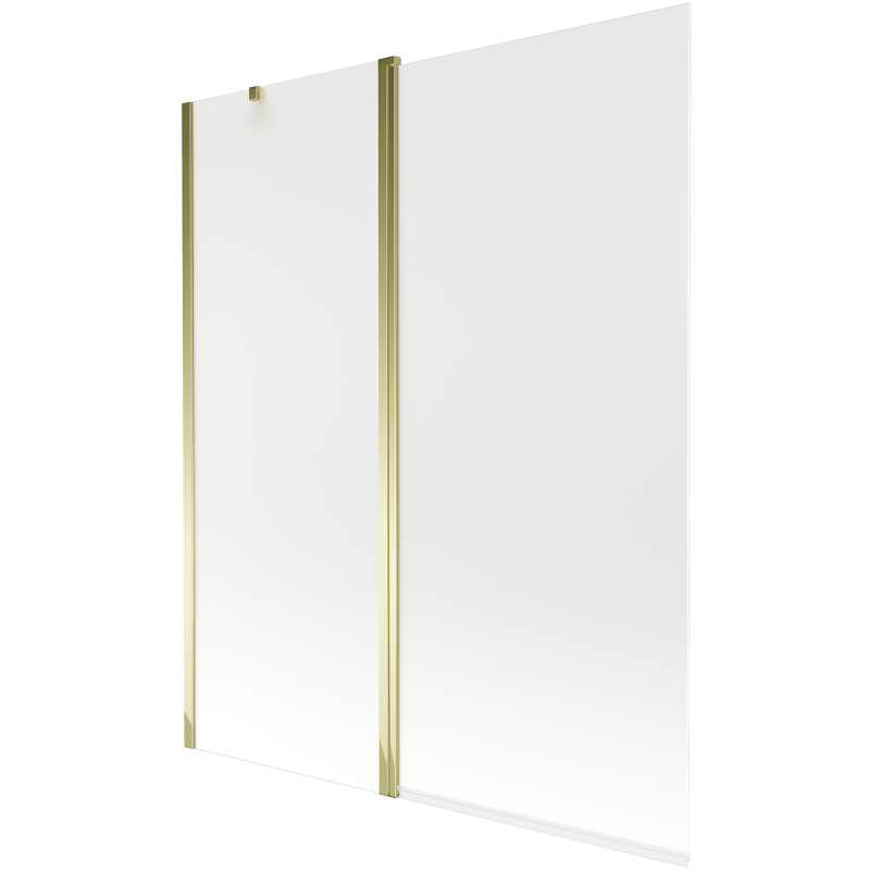Mexen Flip badwand tweedelig 140 x 150 cm, ijsglas, goud - 894-140-101-50-30