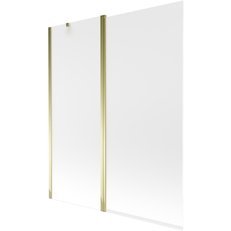 Mexen Flip Dvokrilni paravan za kadu 140 x 150 cm, mat, zlatni - 894-140-101-50-30