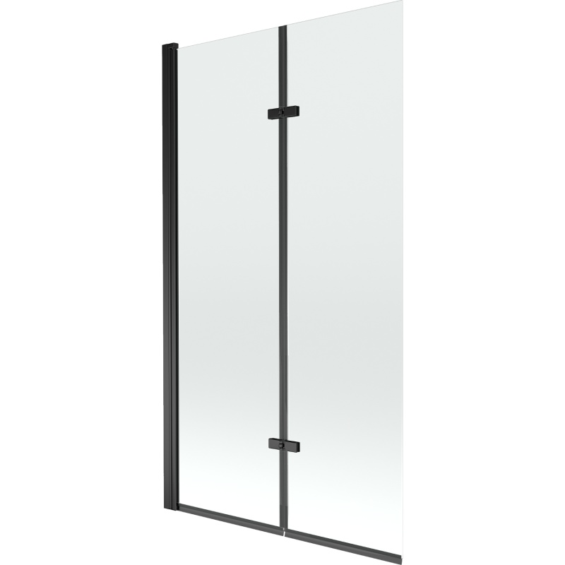 Mexen Castor 2-wing bathtub screen 100 x 150 cm, transparent, Black - 892-100-002-70-00