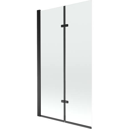 Mexen Castor 2-wing bathtub screen 100 x 150 cm, transparent, Black - 892-100-002-70-00