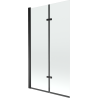 Mexen Castor 2-wing bathtub screen 100 x 150 cm, transparent, Black - 892-100-002-70-00