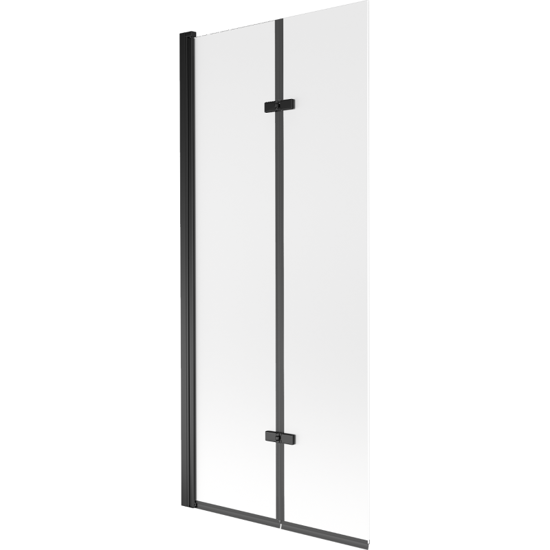 Mexen Castor Badewannenaufsatz 2-flügelig 80 x 150 cm, satiniert, schwarz - 892-080-002-70-30