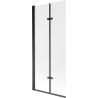 Mexen Castor Badewannenaufsatz 2-flügelig 80 x 150 cm, satiniert, schwarz - 892-080-002-70-30