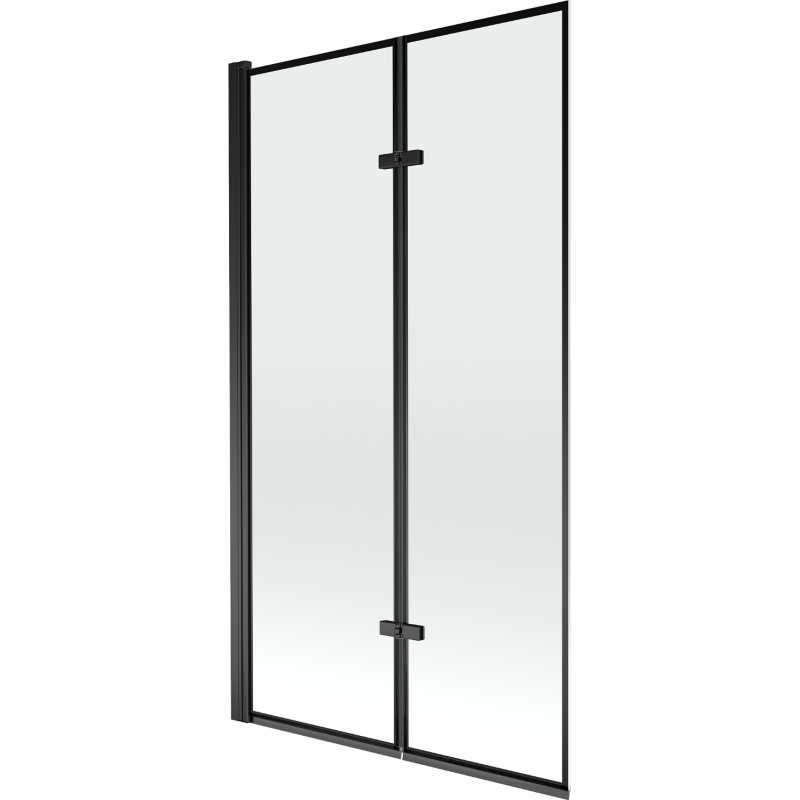 Mexen Castor Duschwand 2-flügelig 100 x 150 cm, schwarzer Rahmen, schwarz - 892-100-002-70-70
