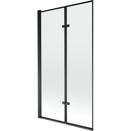 Mexen Castor badwand 2-delig 100 x 150 cm, zwart frame, zwart - 892-100-002-70-70