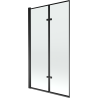 Mexen Castor badwand 2-delig 100 x 150 cm, zwart frame, zwart - 892-100-002-70-70