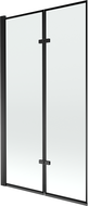 Mexen Castor badwand 2-delig 100 x 150 cm, zwart frame, zwart - 892-100-002-70-70