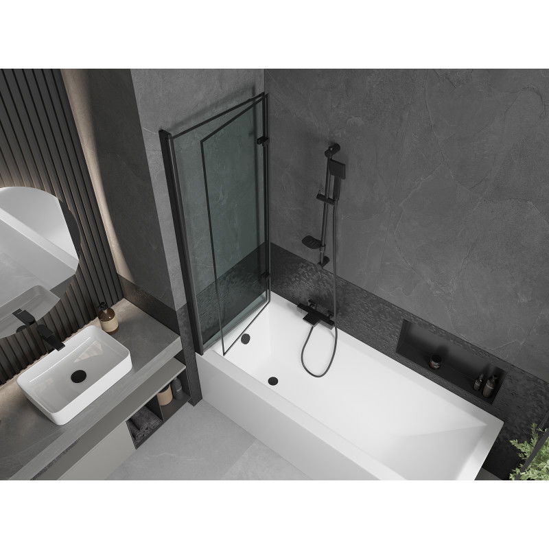Mexen Castor 2-wing bathtub screen 120 x 150 cm, Black pattern, Black - 892-120-002-70-70