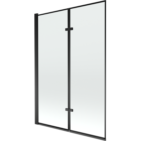 Mexen Castor Badewannenfaltwand 2-teilig 120 x 150 cm, schwarzer Rahmen, schwarz - 892-120-002-70-70