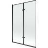 Mexen Castor badwand 2-delig 120 x 150 cm, zwarte frame, zwart - 892-120-002-70-70