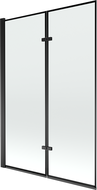 Mexen Castor badwand 2-delig 120 x 150 cm, zwarte frame, zwart - 892-120-002-70-70