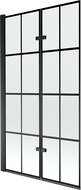 Mexen Castor Badewannenabtrennung 2-flügelig 100 x 150 cm, schwarzes Gitter, schwarz - 892-100-002-70-77