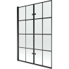 Mexen Castor 2-flügelige Badewannenfaltwand 120 x 150 cm, schwarzes Gitter, schwarz - 892-120-002-70-77