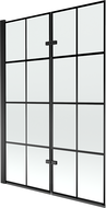 Mexen Castor badwand scherm 2-delig 120 x 150 cm, zwart rooster, zwart - 892-120-002-70-77