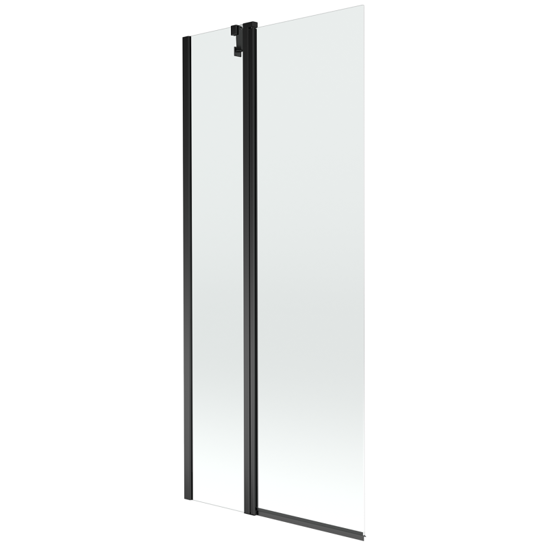 Mexen Flip 2-wing bath screen 80 x 150 cm, transparent, black - 894-080-101-70-00