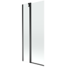 Mexen Flip 1-wing bathtub screen 80 x 150 cm, transparent, Black - 894-080-101-70-00