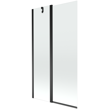 Mexen Flip badscherm 2-delig 100 x 150 cm, transparant, zwart - 894-100-101-70-00