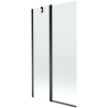 Mexen Flip Badewannenfaltwand 2-flügelig 100 x 150 cm, transparent, schwarz - 894-100-101-70-00