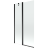 Mexen Flip badscherm 2-delig 100 x 150 cm, transparant, zwart - 894-100-101-70-00