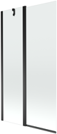 Mexen Flip badscherm 2-delig 100 x 150 cm, transparant, zwart - 894-100-101-70-00