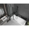 Mexen Flip 2-panel bath screen 100 x 150 cm, transparent, black - 894-100-101-70-00