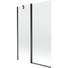 Mexen Flip Wannenschutz 2-flügelig 120 x 150 cm, transparent, schwarz - 894-120-101-70-00