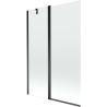 Paroi de baignoire pivotante Mexen Flip 2 volets 120 x 150 cm, transparent, noir - 894-120-101-70-00