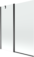 Mexen Flip badwand 2-delig 140 x 150 cm, transparant, zwart - 894-140-101-70-00