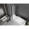Mexen Flip badwand scherm 2-delig 80 x 150 cm, matglas, zwart - 894-080-101-70-30