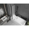 Mexen Flip dvokrilni zaslon za kadu 80 x 150 cm, matirano staklo, crni - 894-080-101-70-30