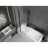 Mexen Flip 2-panel bathtub screen 80 x 150 cm, frosted, black - 894-080-101-70-30