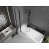 Mexen Flip mampara de baño de 2 paneles 80 x 150 cm, escarcha, negro - 894-080-101-70-30