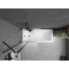 Mexen Flip badwand scherm 2-delig 80 x 150 cm, matglas, zwart - 894-080-101-70-30