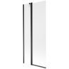 Mexen Flip dvokrilni zaslon za kadu 80 x 150 cm, matirano staklo, crni - 894-080-101-70-30