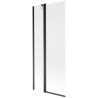 Mexen Flip parawan nawannowy 2-skrzydłowy 80 x 150 cm, szron, czarny - 894-080-101-70-30